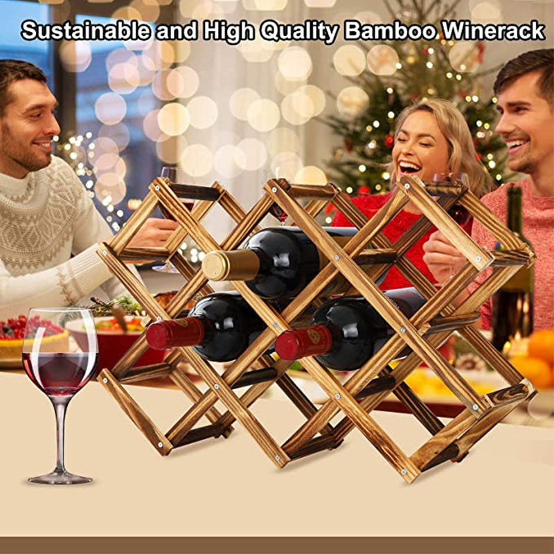Skanto | Foldable Freestanding Wooden Wine Rack