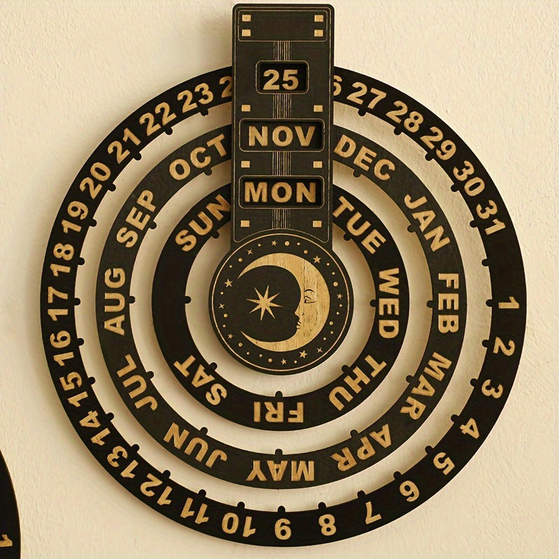 BowLift | Wood Rotating Circular Perpetual Calendar