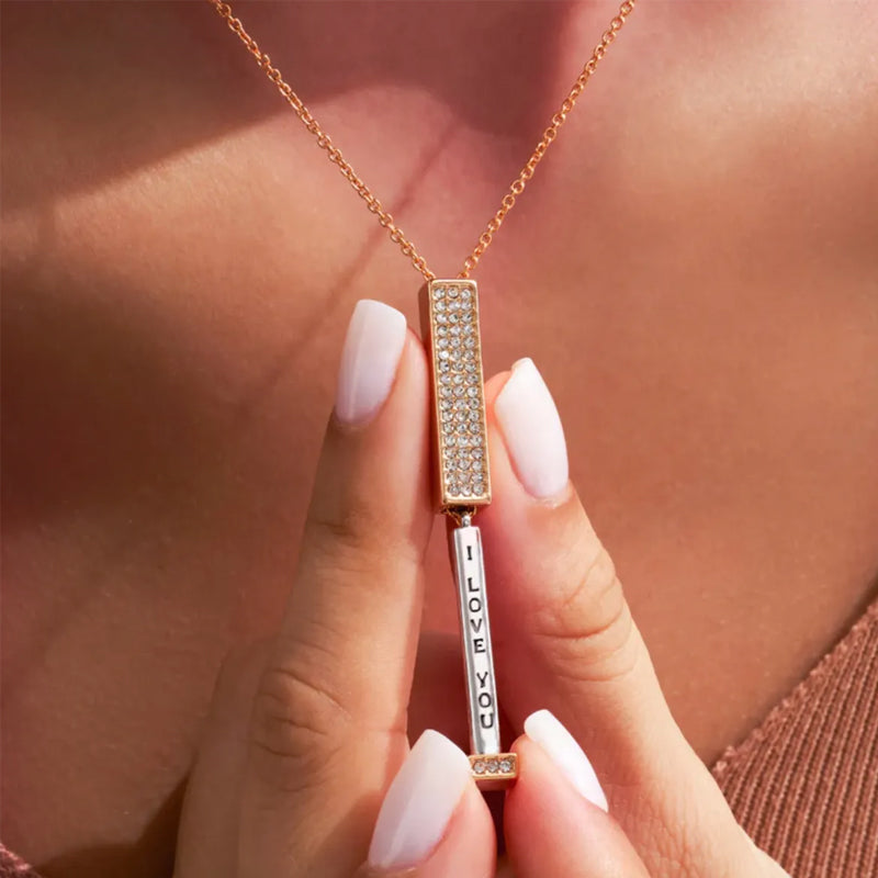 Skanto | Secret I love you message bar necklace