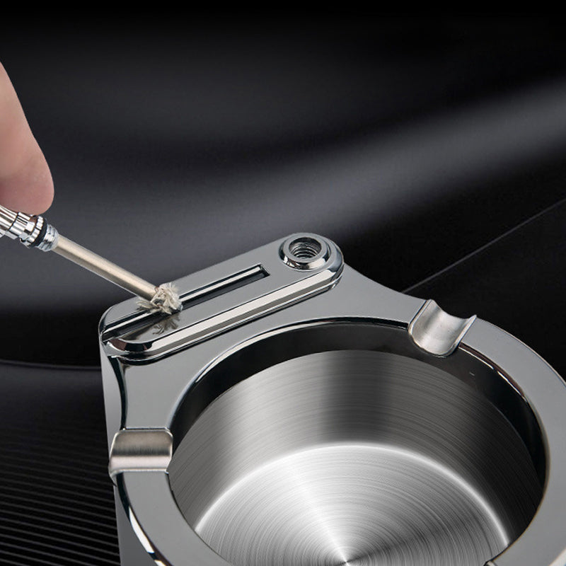 Skanto | Retro Metal Ashtray, Lighter
