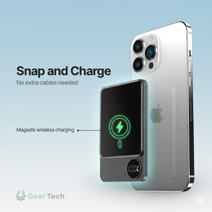 Skanto | Slim Magnetic Fast Charger Power Bank – Wireless, High-Capacity Backup Battery for All Devices