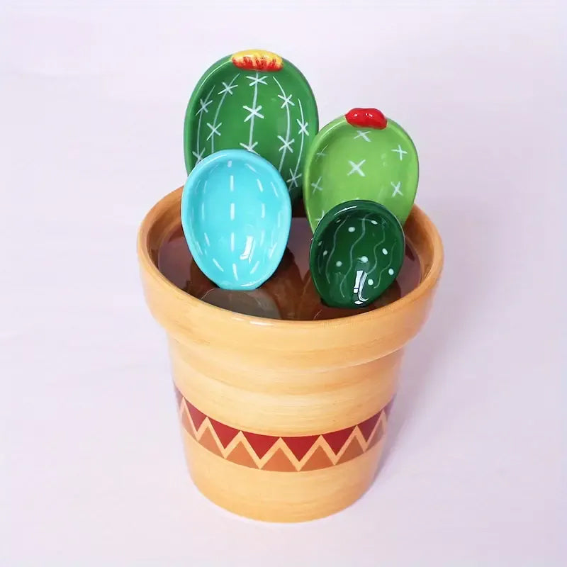 Prickly Cacti Measuring Set, Ceramic Measuring Spoons and Cups | Bowlift