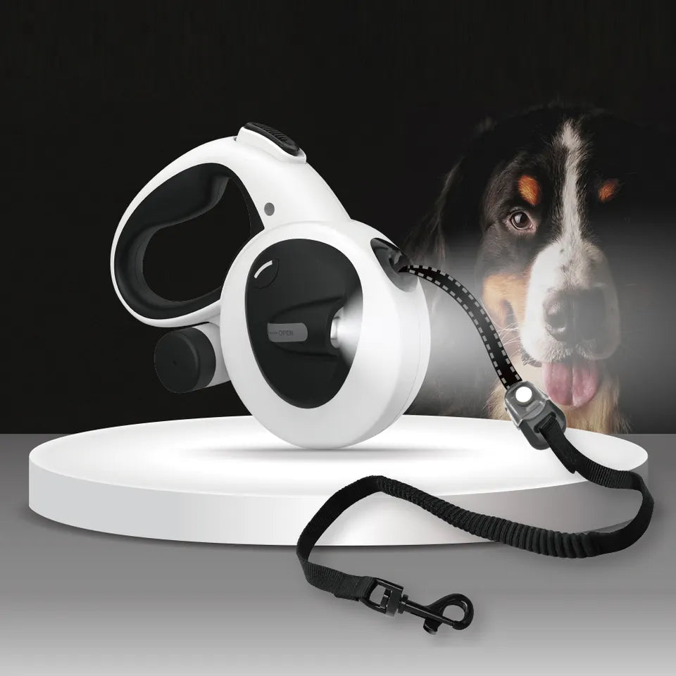 5in1 Reflective Dog Leash with Integrated Flashlight Bowlift