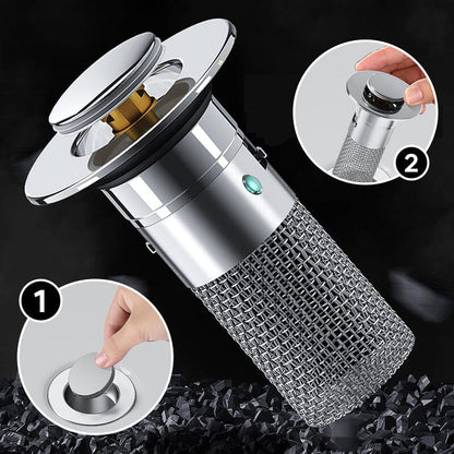 Drain filter stainless steel with pop-up mechanism | Karnz
