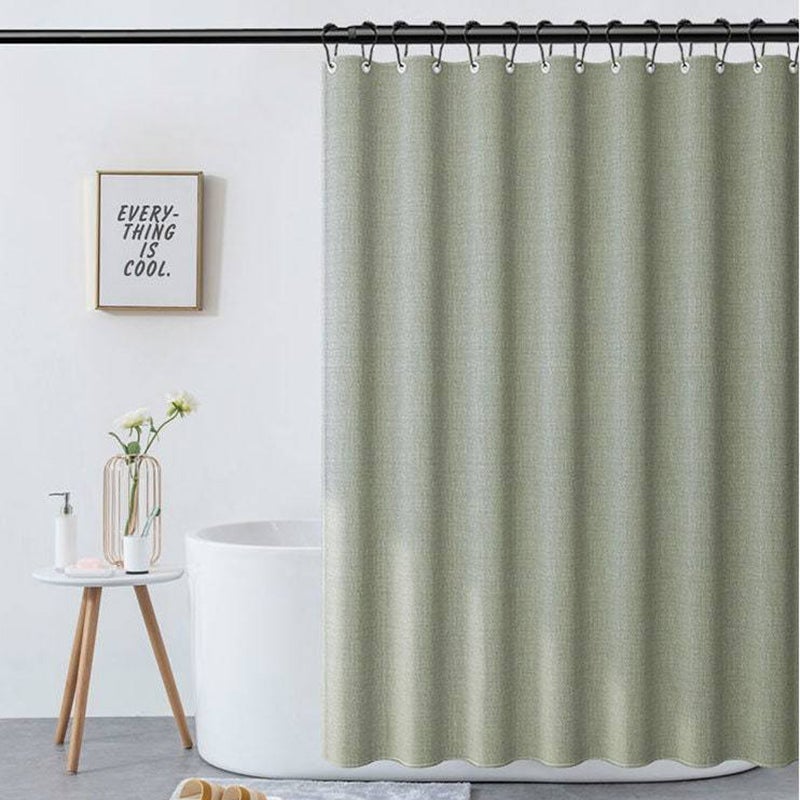 Skanto | Light Green Linen Shower Curtain