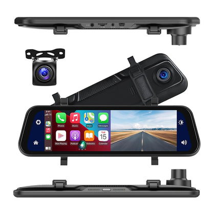 Skanto | VisionMirror Pro – Ultra HD Mirror Dash Cam with Wireless CarPlay & Android Auto