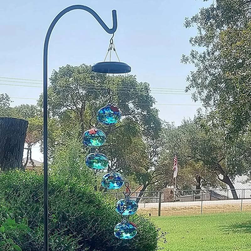 ChimeFeeder handcrafted glass hummingbird feeder with wind chime Bowlift