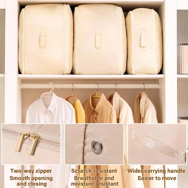 Extremely space-saving, self-compressing organizer