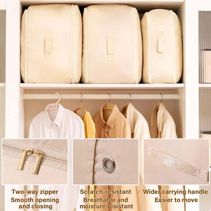 Extremely space-saving, self-compressing organizer