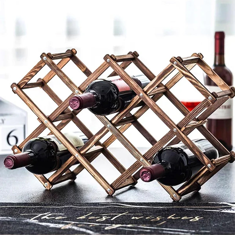 Skanto | Foldable Freestanding Wooden Wine Rack