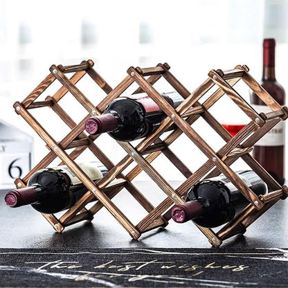 Skanto | Foldable Freestanding Wooden Wine Rack