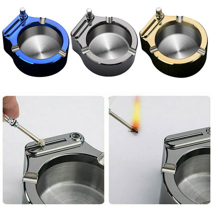 Skanto | Retro Metal Ashtray, Lighter