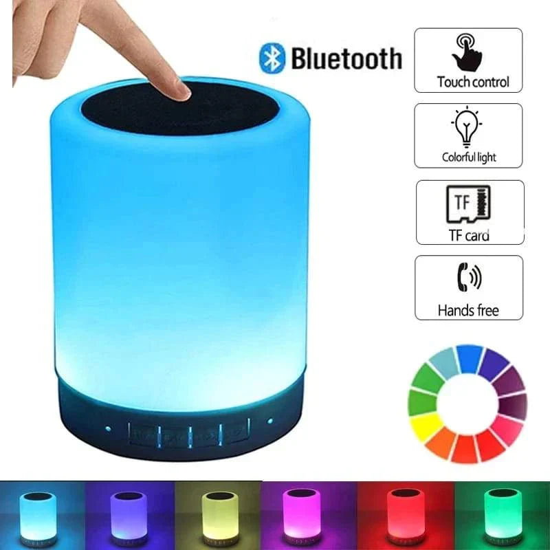 Colorful LED Night Light Bluetooth Touchpad Wireless Speaker Bowlift