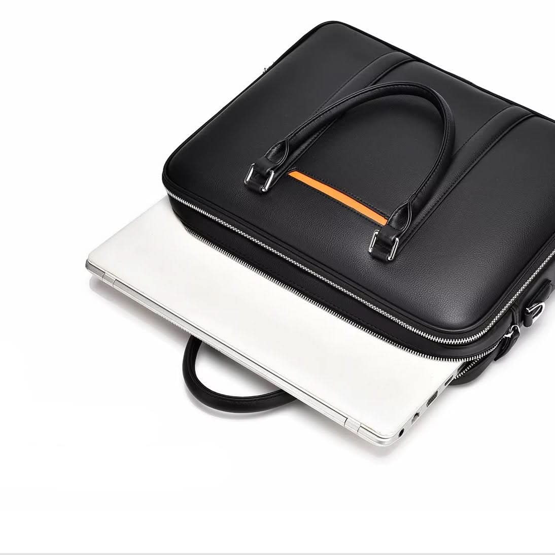 BowLift | Manhattan Leather Business Laptop Briefcase Crossbody Handbag