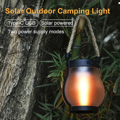 BowLift | Solar Outdoor Hemp Rope Flame Lamp