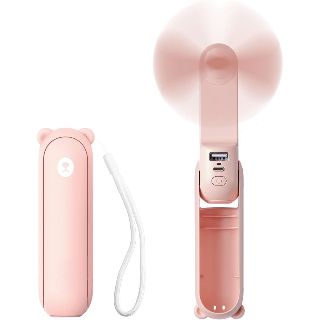 3 In 1 Handheld Mini Ventilator | USB Rechargeable, Foldable Design & Ideal for Travel, Camping and Outdoor Activities | Karnz