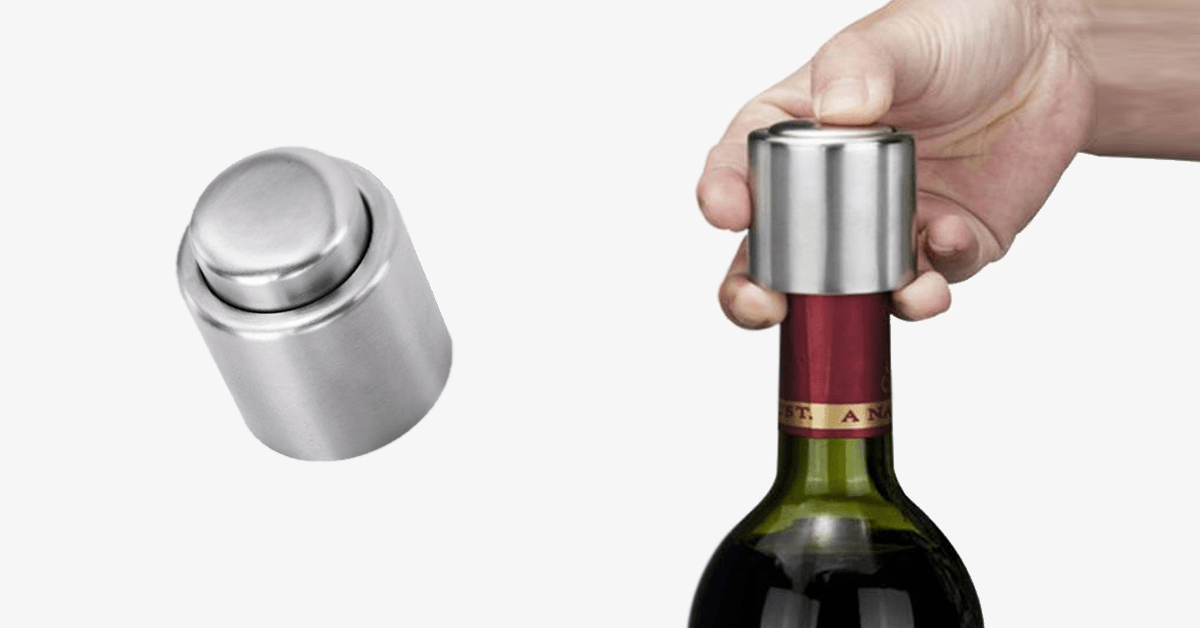 Skanto | Stainless Steel Vacuum Wine Sealer – Seal Your Wine and Preserve It Longer!