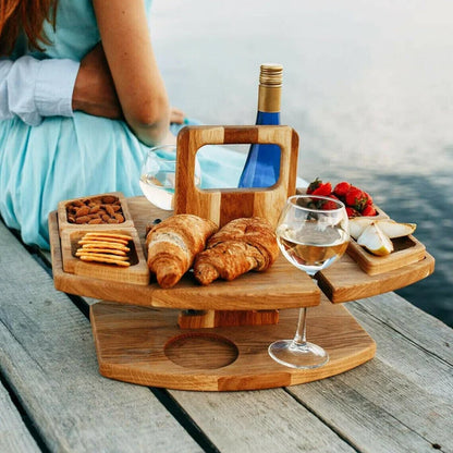 Skanto | Portable Wooden Picnic Wine Table – WineNest