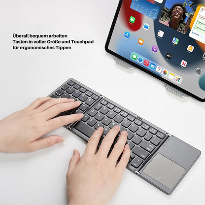 Skanto | Foldable Bluetooth Keyboard | Built-in Touchpad | Black