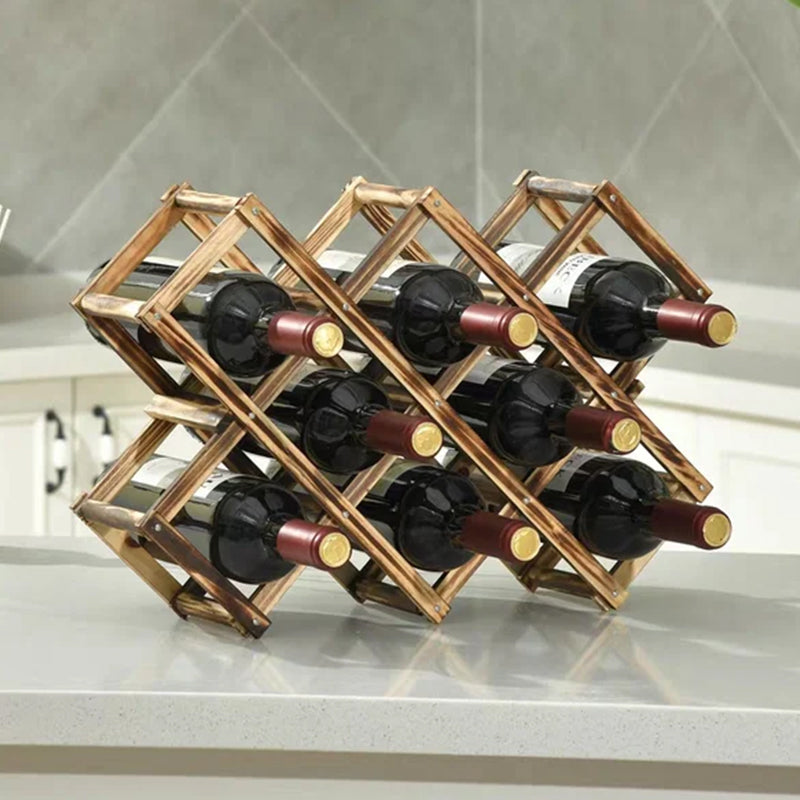 Skanto | Foldable Freestanding Wooden Wine Rack