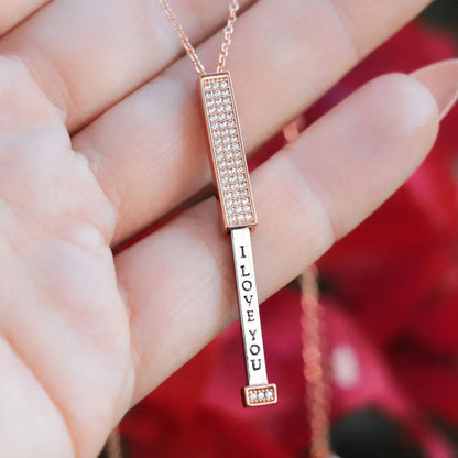 Skanto | Secret I love you message bar necklace