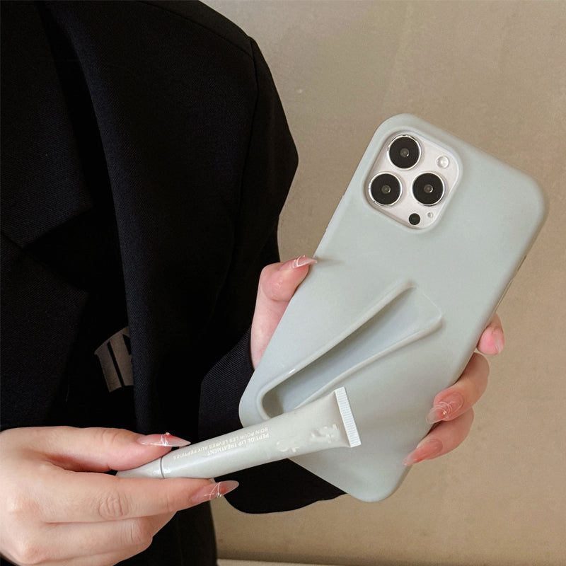 Phone case with lipstick holder