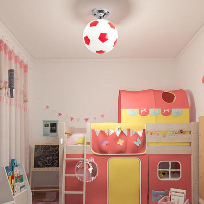 Skanto | SportLume Creative Ceiling Light | Basketball & Soccer Design | Semi-Flush Mount | Glass Lamp