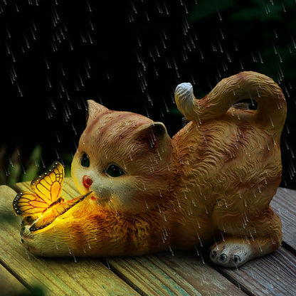 BowLift | Cat & Butterfly Solar Light Garden Decor