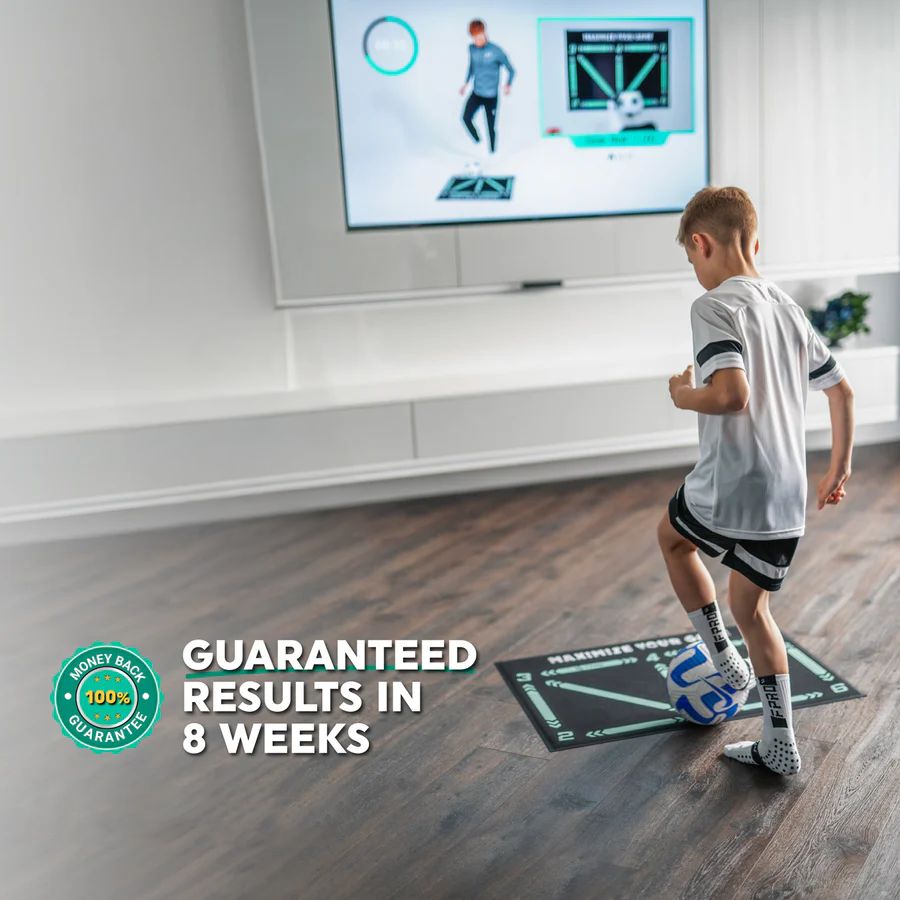 BowLift | Football Pro Training Mat | Anti-Slip, 2x2m Space & Video Program for Skill Enhancement and Home Training
