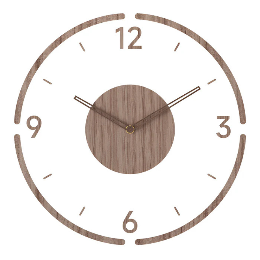 Skanto | Silent Wall Clock Wood Light – Modern Acrylic Design Clock for Living Room
