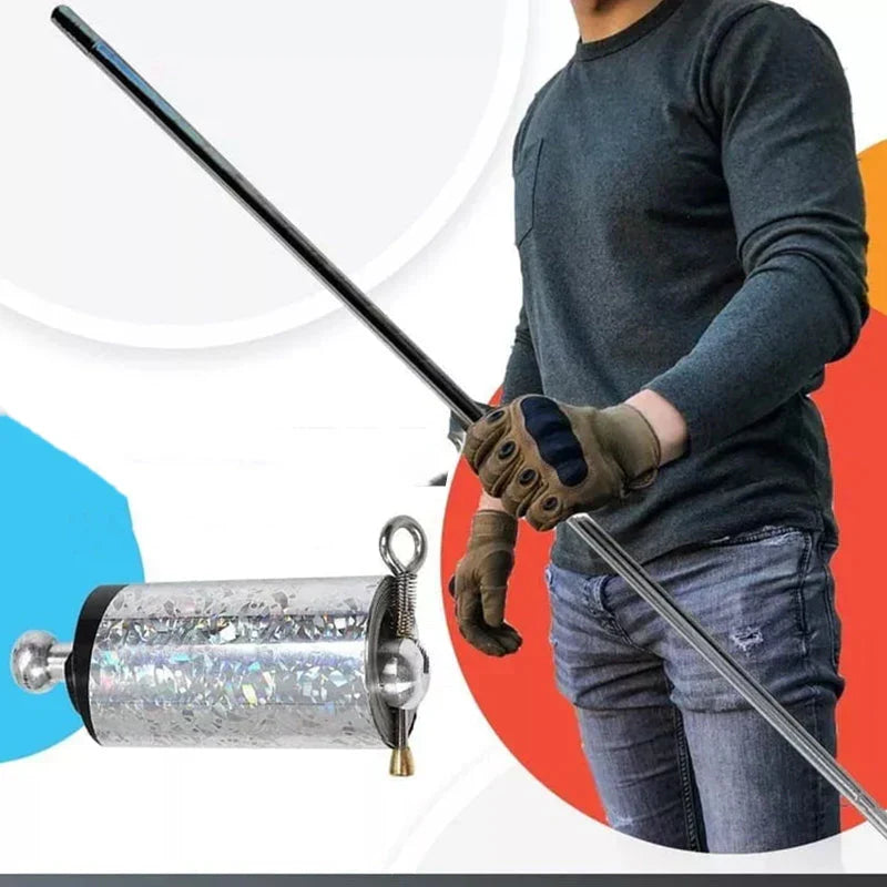 Portable metal staff for self-defense and magic