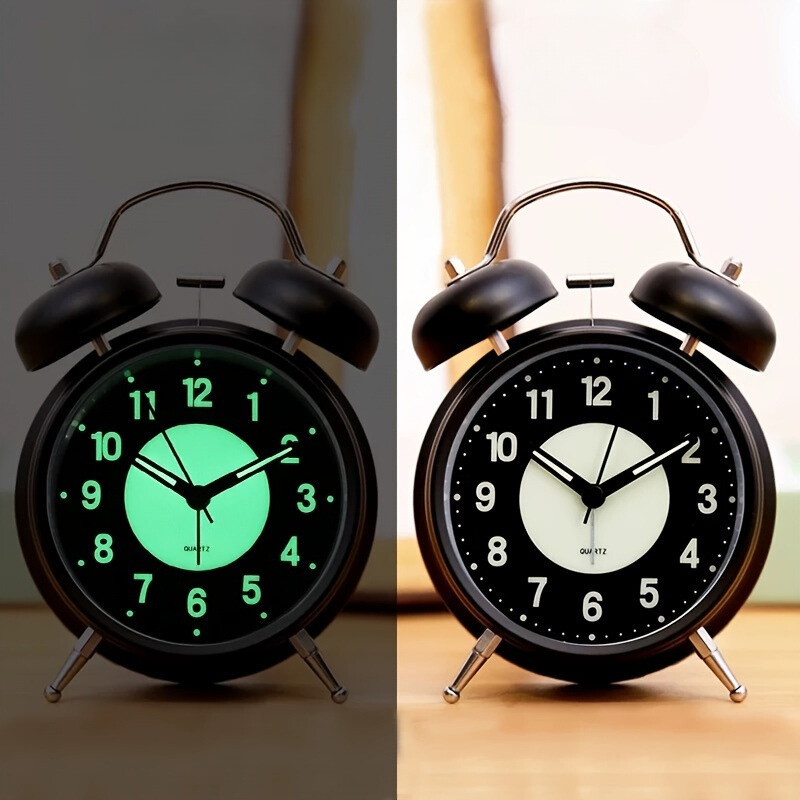 Skanto | LuminousTime - Elegant Metal Alarm Clock with Gentle Lighting for Peaceful Mornings and Evenings
