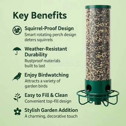 BowLift | Squirrel Proof Bird Feeder | Heavy-Duty Metal, Multi-Feeding Ports & Ideal for Backyard Birdwatching