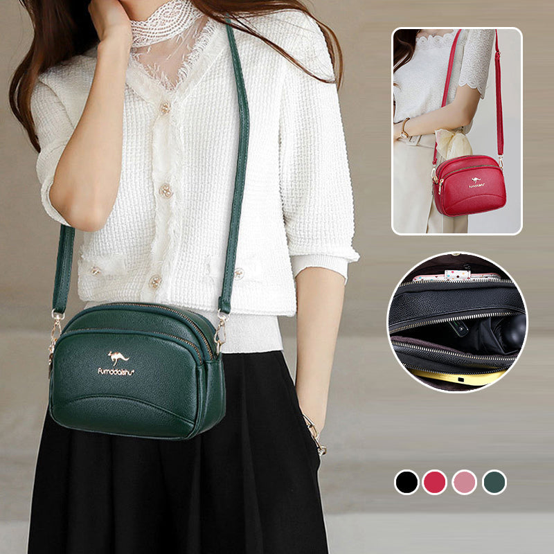 BowLift | Soft Leather Multi-Pocket Shoulder Bag