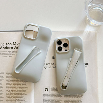 Phone case with lipstick holder