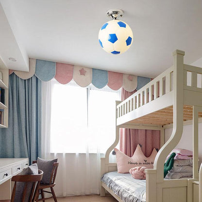 Skanto | SportLume Creative Ceiling Light | Basketball & Soccer Design | Semi-Flush Mount | Glass Lamp