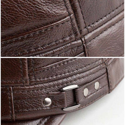 Skanto | New Men's Winter Hat with Lambskin Ear Protection Flat Brim