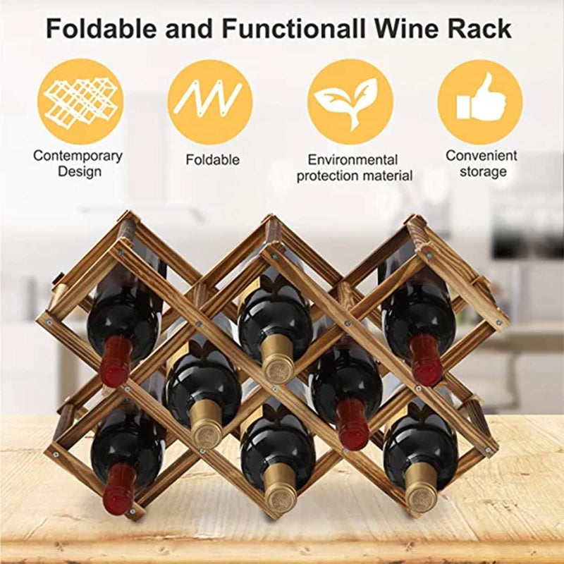Skanto | Foldable Freestanding Wooden Wine Rack