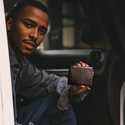 Skanto | Genuine Leather Anti-theft Swipe Card Holder