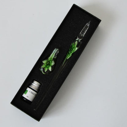 Glass Calligraphy Pen Set with Ink and Pen Holder