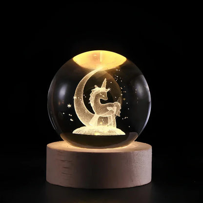 Skanto | LED Night Light with 3D Crystal Ball