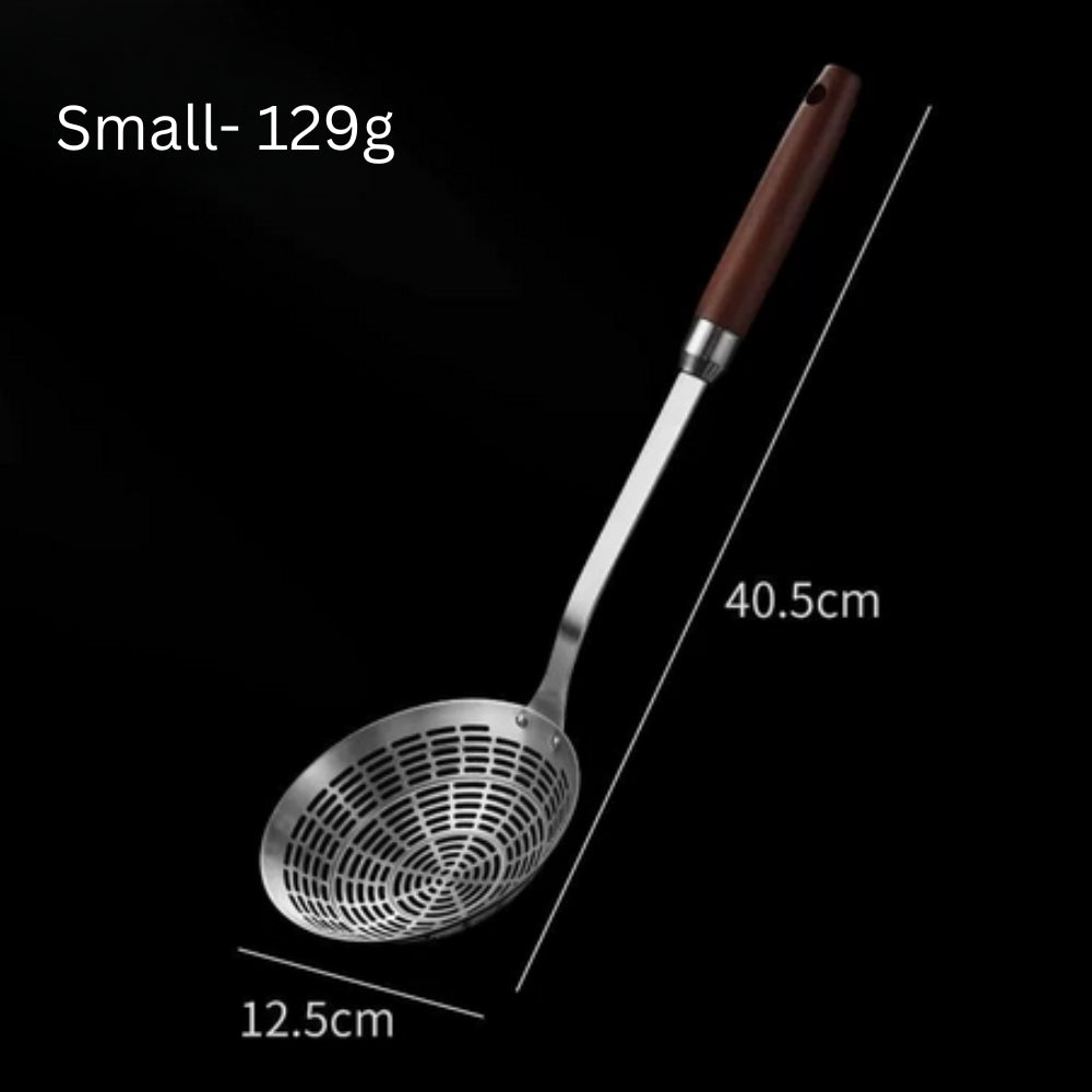 BowLift | Stainless Steel Wooden Strainer Ladle