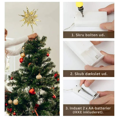Skanto | TwinkleGlow - LED Star Tree Topper with Warm Light and Easy Assembly