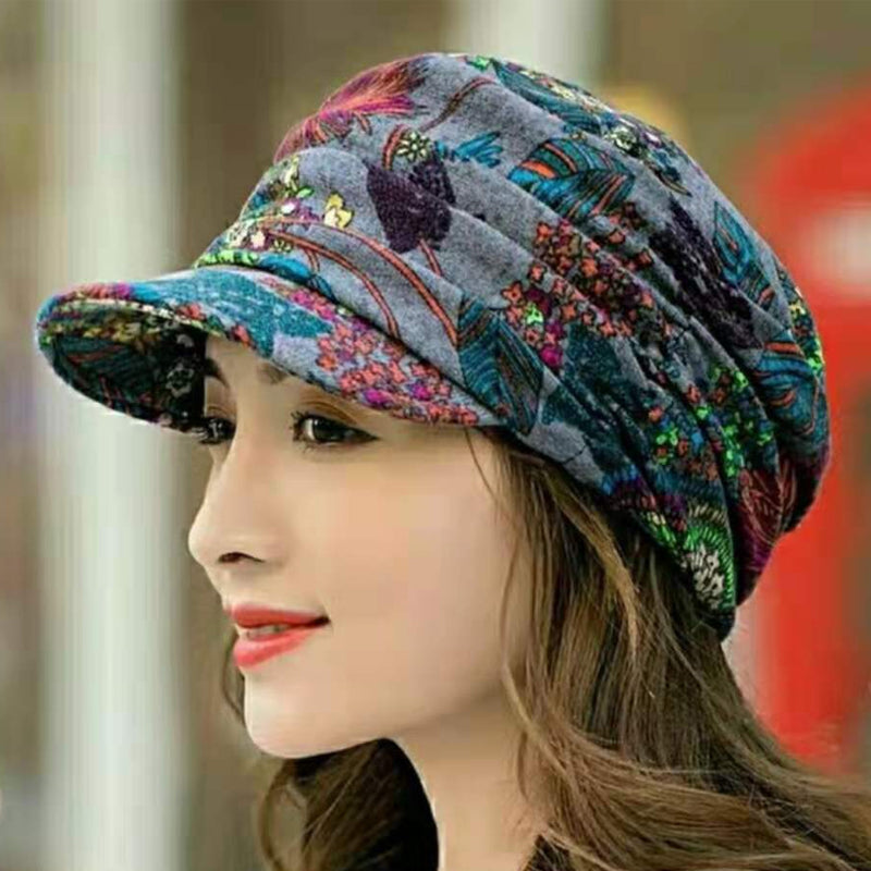 Skanto | Floral Pleated Short Brim Cap