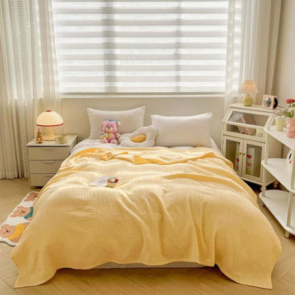 BowLift | Cotura Waffle Blanket | 100% Organic Cotton | Breathable & Elegant | Waffle Structure