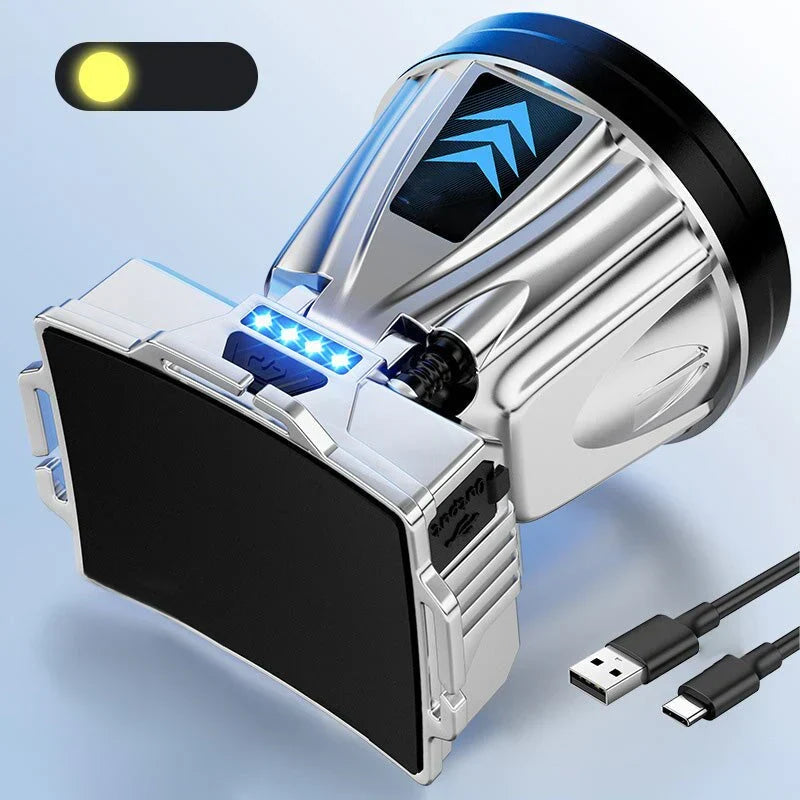 BowLift | Wide-beam LED headlamp with power bank function and USB charging port