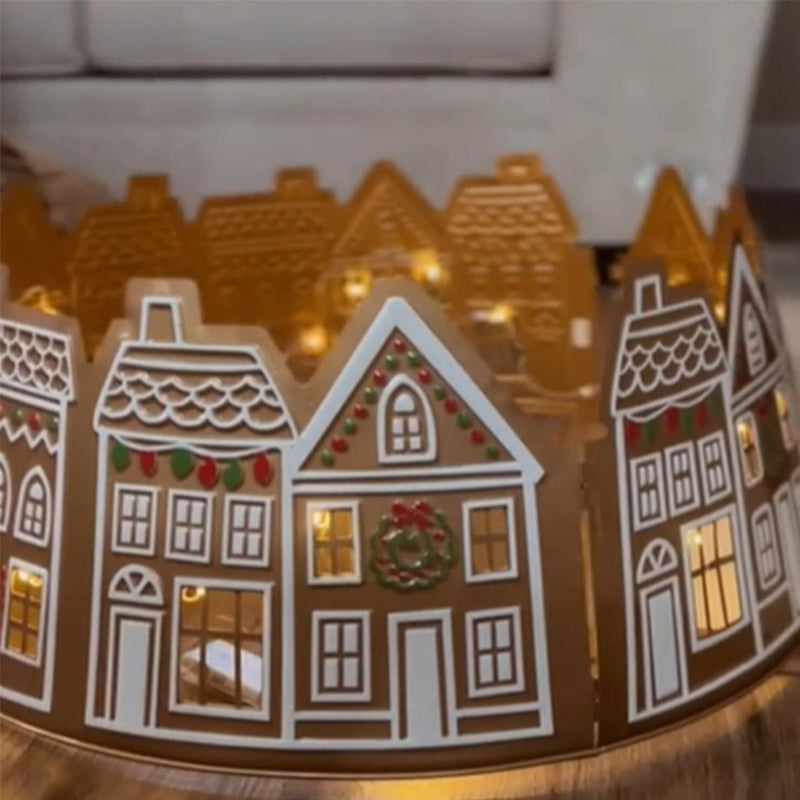 Skanto | LED Christmas Tree Skirt – Gingerbread House Design in PVC