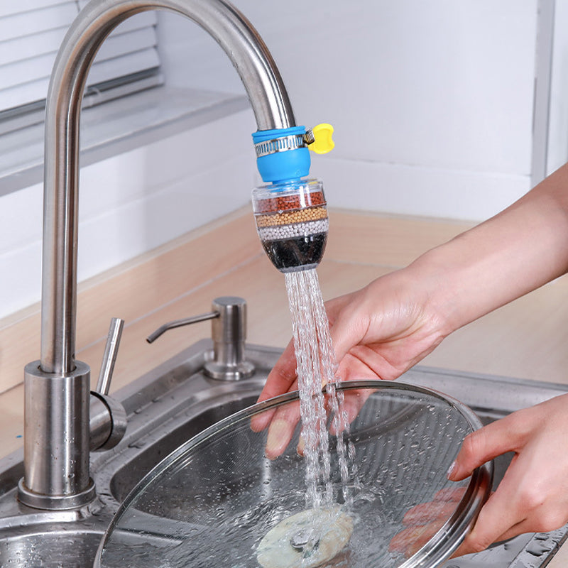 Multi-stage kitchen faucet filter