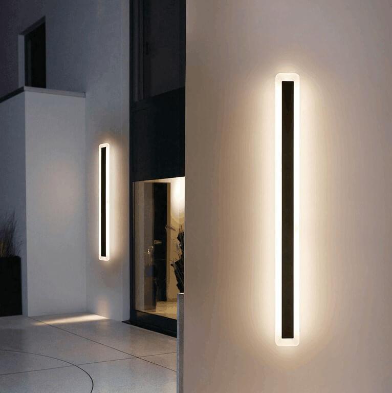 Skanto | Minimalist Extended Rod Shape 1-Light LED Acrylic Outdoor Waterproof Wall Lamp