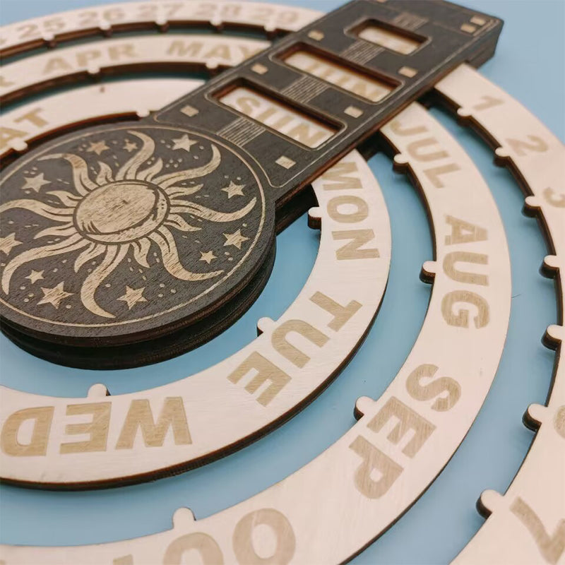 BowLift | Wood Rotating Circular Perpetual Calendar